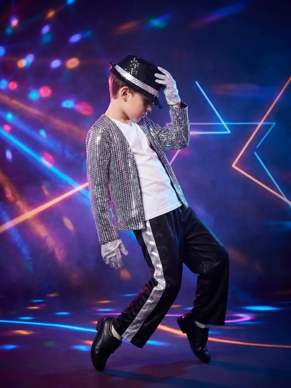 Kids 80s 90s Hip Hop Dance Costume - Boys' Halloween Cosplay Stage Outfit